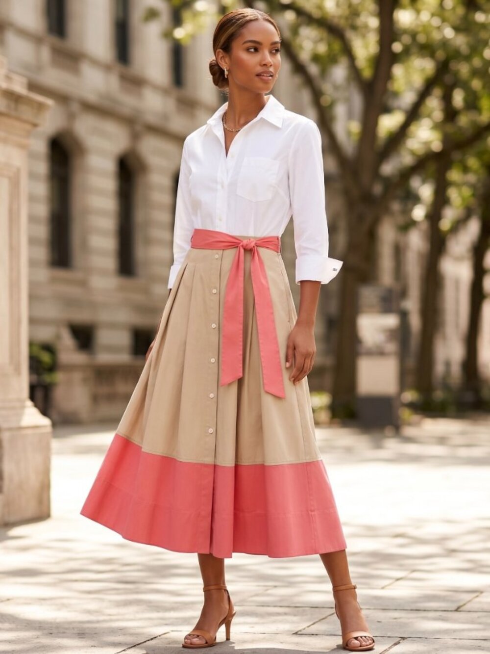 Tommy Hilfiger Button-Down A-line Dress Contrast (Size 6)